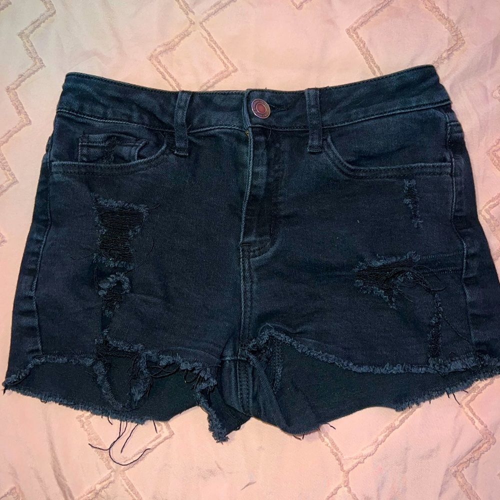Black Jean Shorts